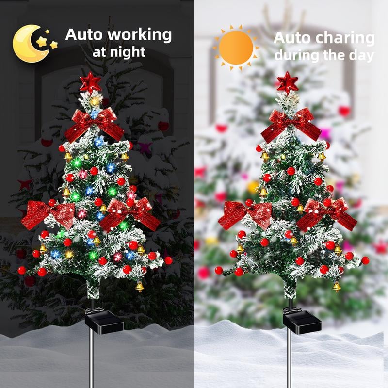 🎄Solar-powered cedar tree lamp, in-ground decorative light for courtyards, gardens, and lawns🎄