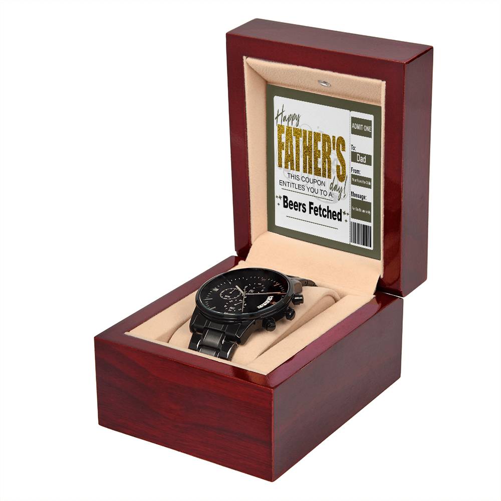 Dad - Beers Fetched - Metal Chronograph Watch