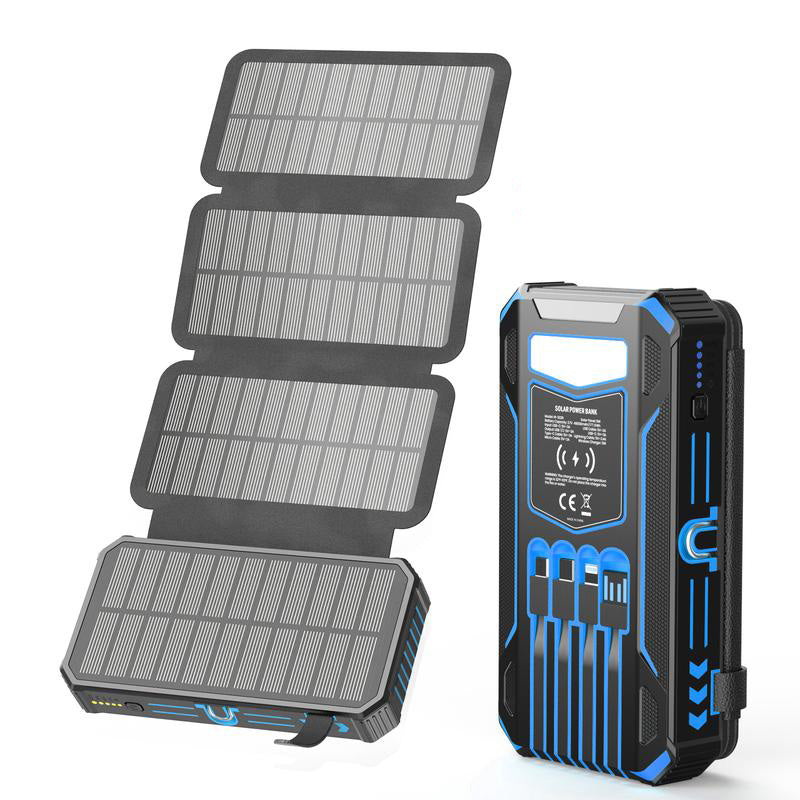 Solar Charger: 7 Outputs + Wireless Fast Charge for All Devices