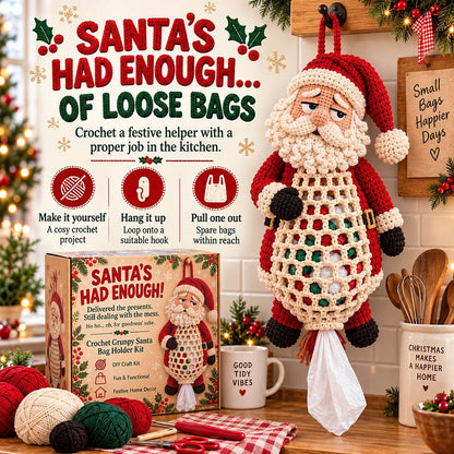 ⏳ Last Day 49% OFF – 🧶 Beginner-Friendly Christmas Crochet Bag Holder DIY Kit | 4 Festive Designs with Yarn, Tools & Guide Included 🎄