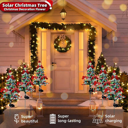 🎄Solar-powered cedar tree lamp, in-ground decorative light for courtyards, gardens, and lawns🎄