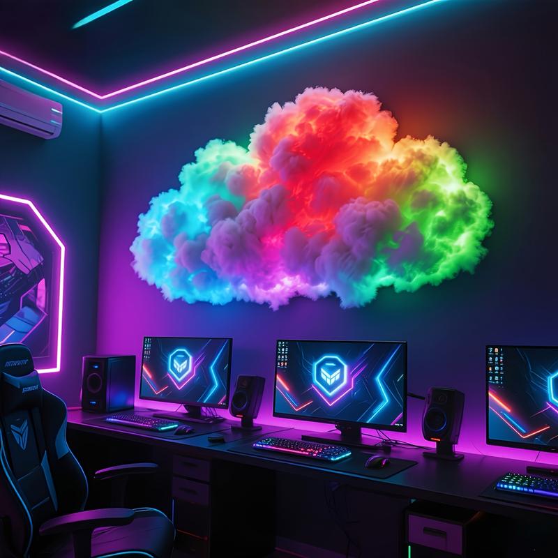 LED Cloud Light with Music Rhythm, DIY Thundercloud Night Light for Bedroom & Gaming Room - USB Powered, Vibrant Glow