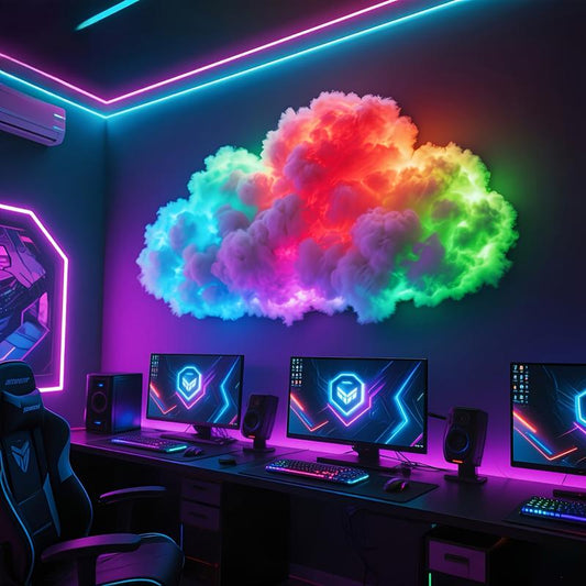 LED Cloud Light with Music Rhythm, DIY Thundercloud Night Light for Bedroom & Gaming Room - USB Powered, Vibrant Glow