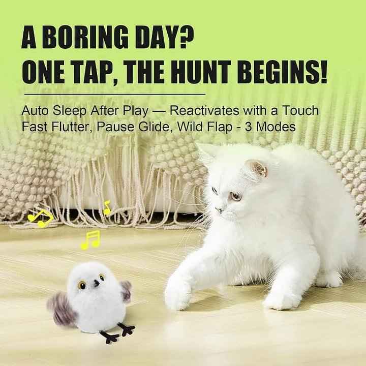 🔥Last day for 50% off-Rechargeable Flapping Bird Cat Toy