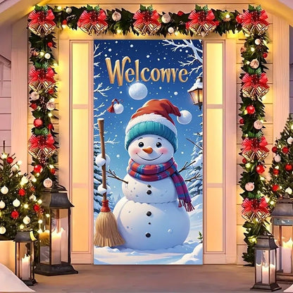 🎉🎉Happy Christmas Door Banner(35.4x70.8in)