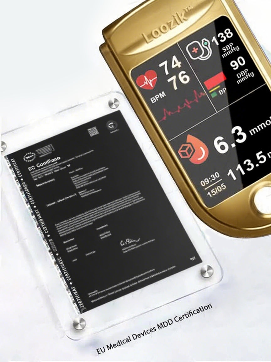 🩸Health America Subsidized Product | LaozikTM Professional 12in1 Glucose & Vital Signs Monitor-Painless, Fast, Precise& FDA-Backed(Made in California, USA)