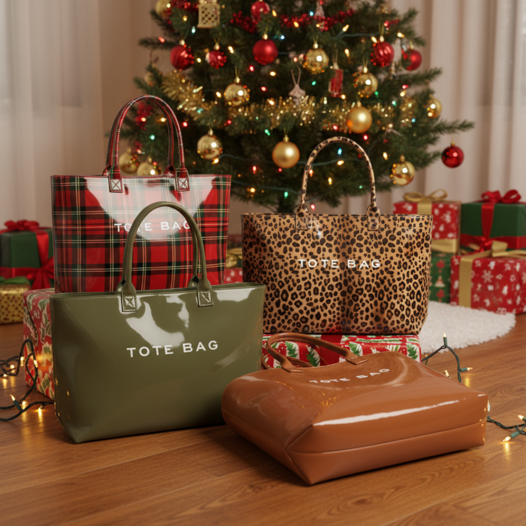 🎄 Christmas Tote Bag Deal: Buy 1 Leopard Tote, GET a Festive Scarf FREE!