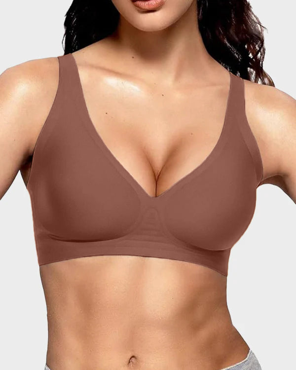Seamless Deep V Push-Up Wireless Bra