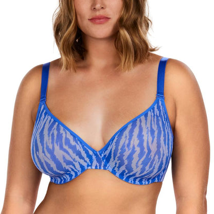 Zebra Wild Breathable Unlined Plus Size Soft Women Bra