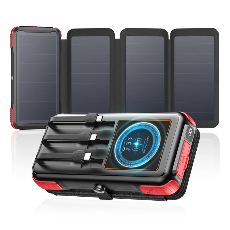 Solar Charger: 7 Outputs + Wireless Fast Charge for All Devices