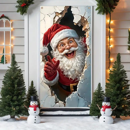 🎉🎉Happy Christmas Door Banner(35.4x70.8in)