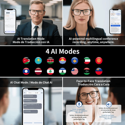 🔥 AI Interpretation Smart Glasses🕶️164-Language Translation, Photochromic Lenses, AI Chat & Hands-Free Audio