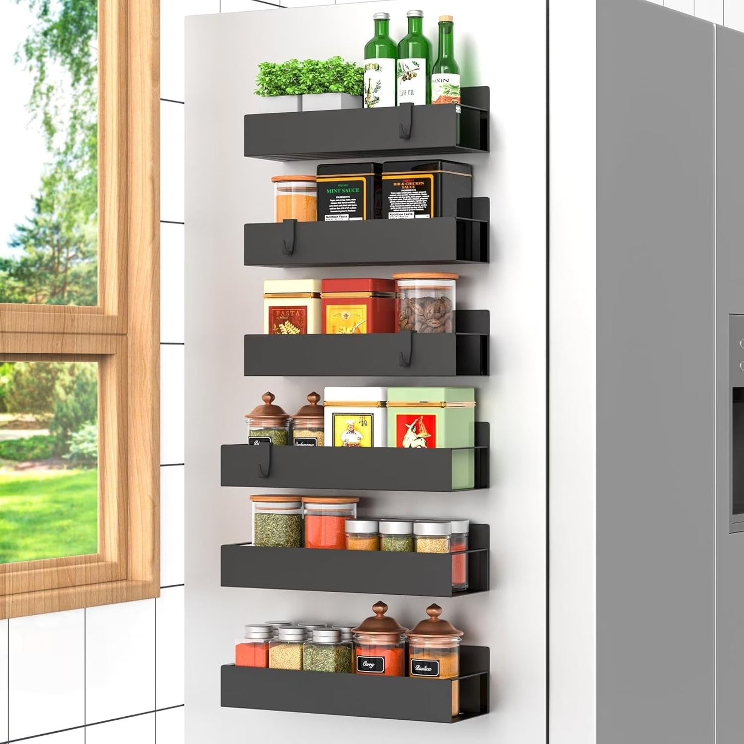 🧲Magnetic Spice Rack – Free Up Your Counter Space!