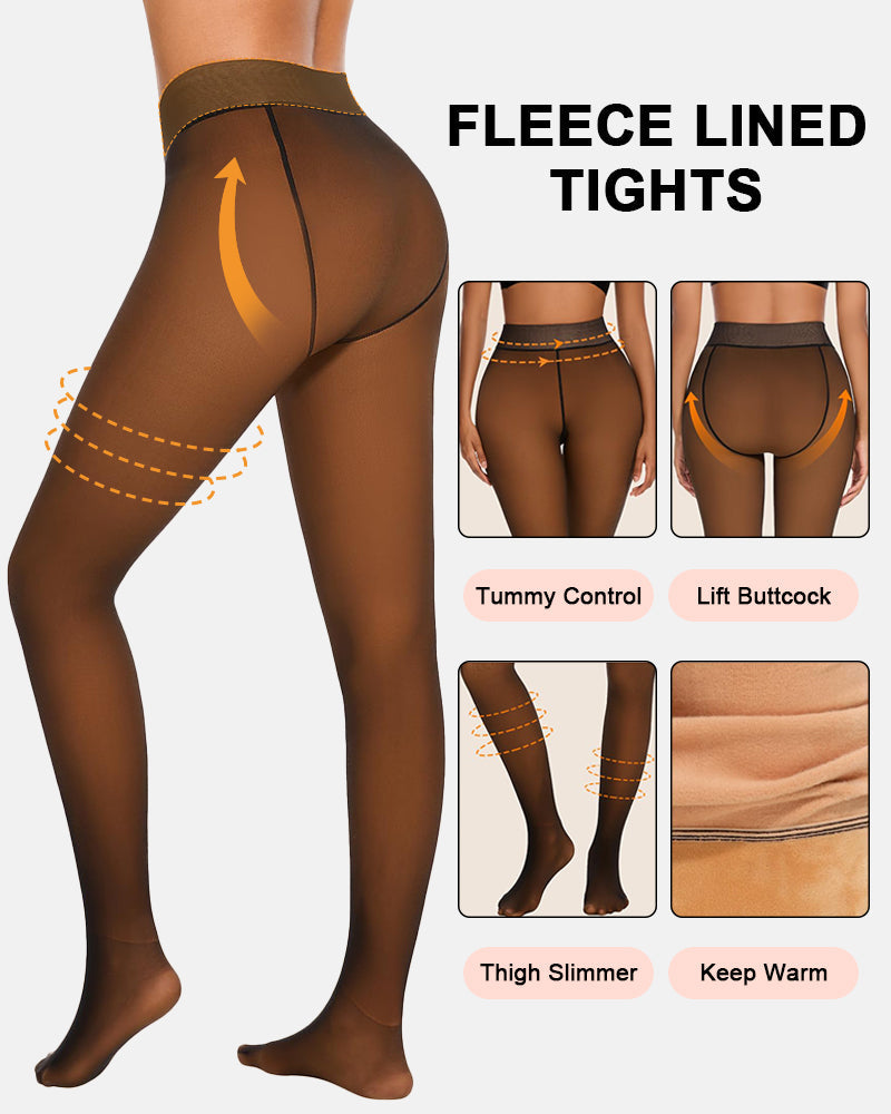 Warm Fleece Tights Slim Fit Tummy Control For Every Skin Tone