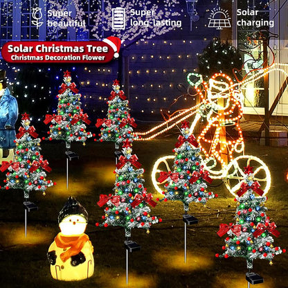 🎄Solar-powered cedar tree lamp, in-ground decorative light for courtyards, gardens, and lawns🎄