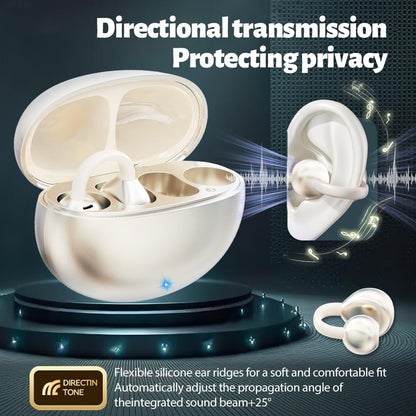 Clip-On Open Ear Wireless Earbuds | Bluetooth 5.4 AI Translation Headphones