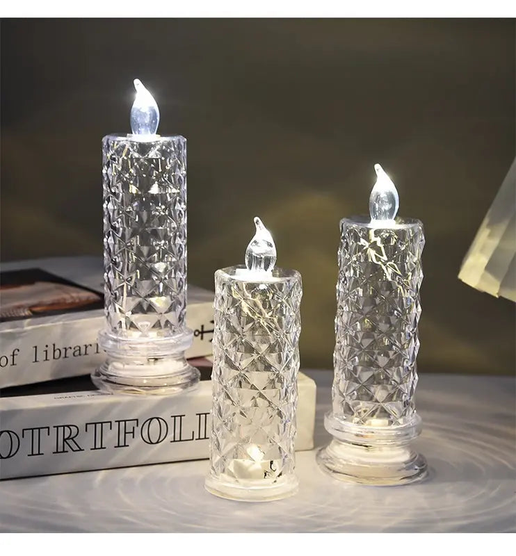 A set of 4 LED crystal candle lights ✨
