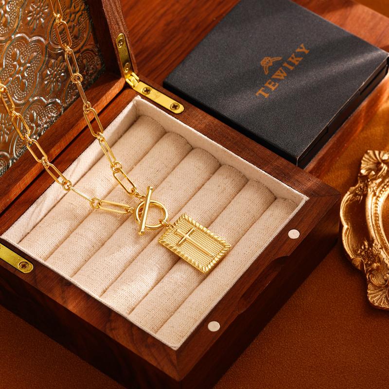 ✝️Today Only 49% Off - Durable Unisex Cross Pendant Paperclip Chain Necklace