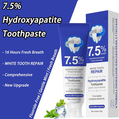 Hydroxyapatite Toothpaste - Fluoride-Free Nano Hydroxyapatite Toothpaste | Enamel Repair | Breath Freshening
