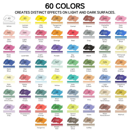 Brush Tip Acrylic Markers Set (24/36/60 Pack)