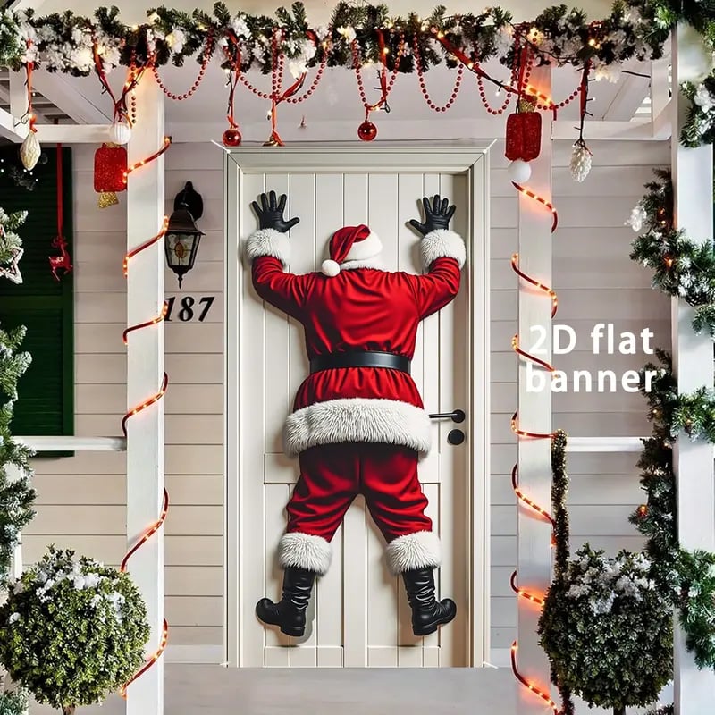 🎉🎉Happy Christmas Door Banner(35.4x70.8in)