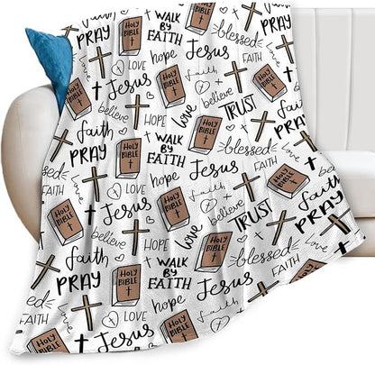 Super Soft Christian Bible Jesus Fleece Blanket