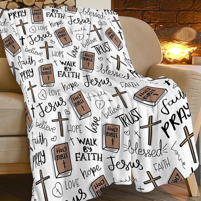 Super Soft Christian Bible Jesus Fleece Blanket