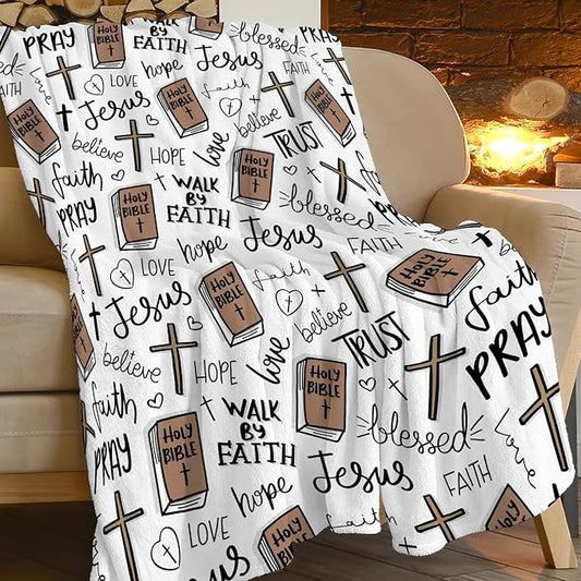 Super Soft Christian Bible Jesus Fleece Blanket