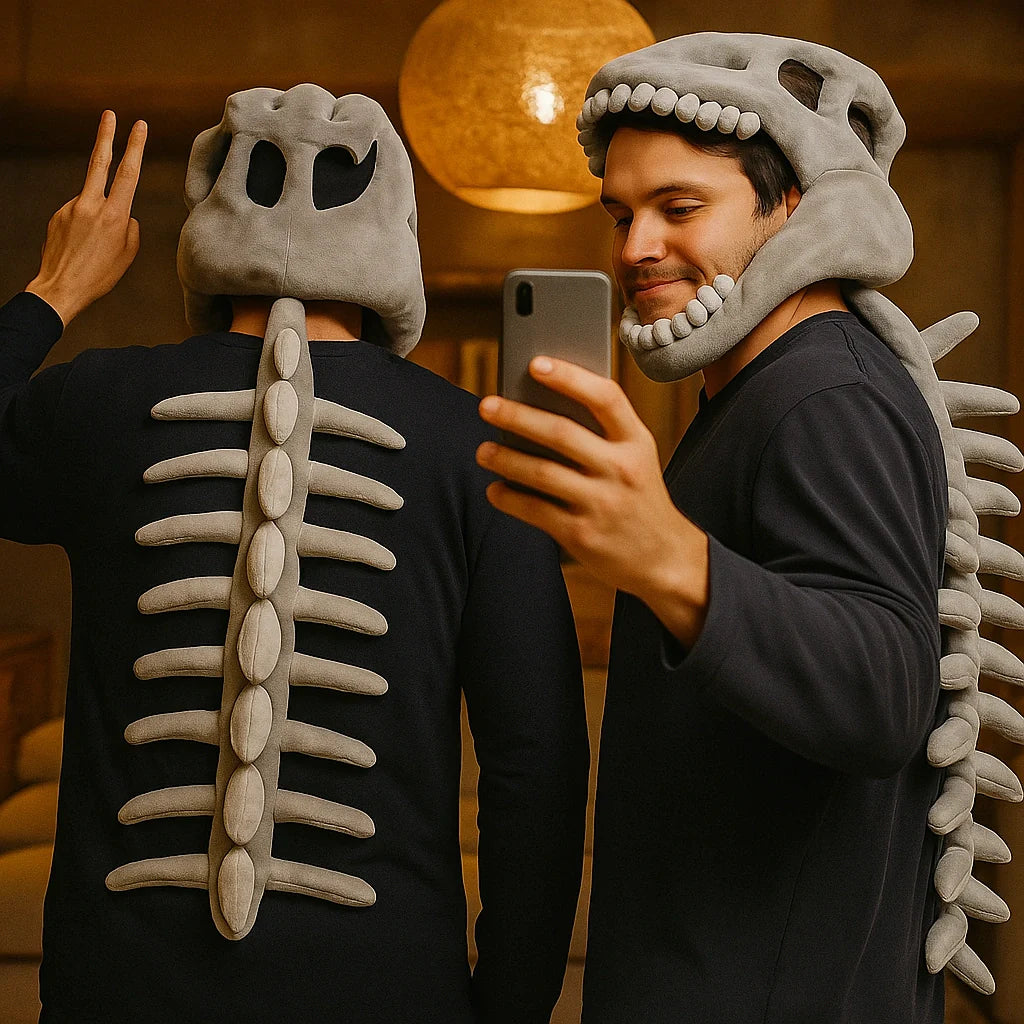 Lumiieren™ 3D Plush Dinosaur Skeleton Costume Set