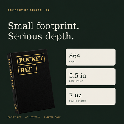 Pocket Ref 4th Edition | 150-Page Portable Reference Book
