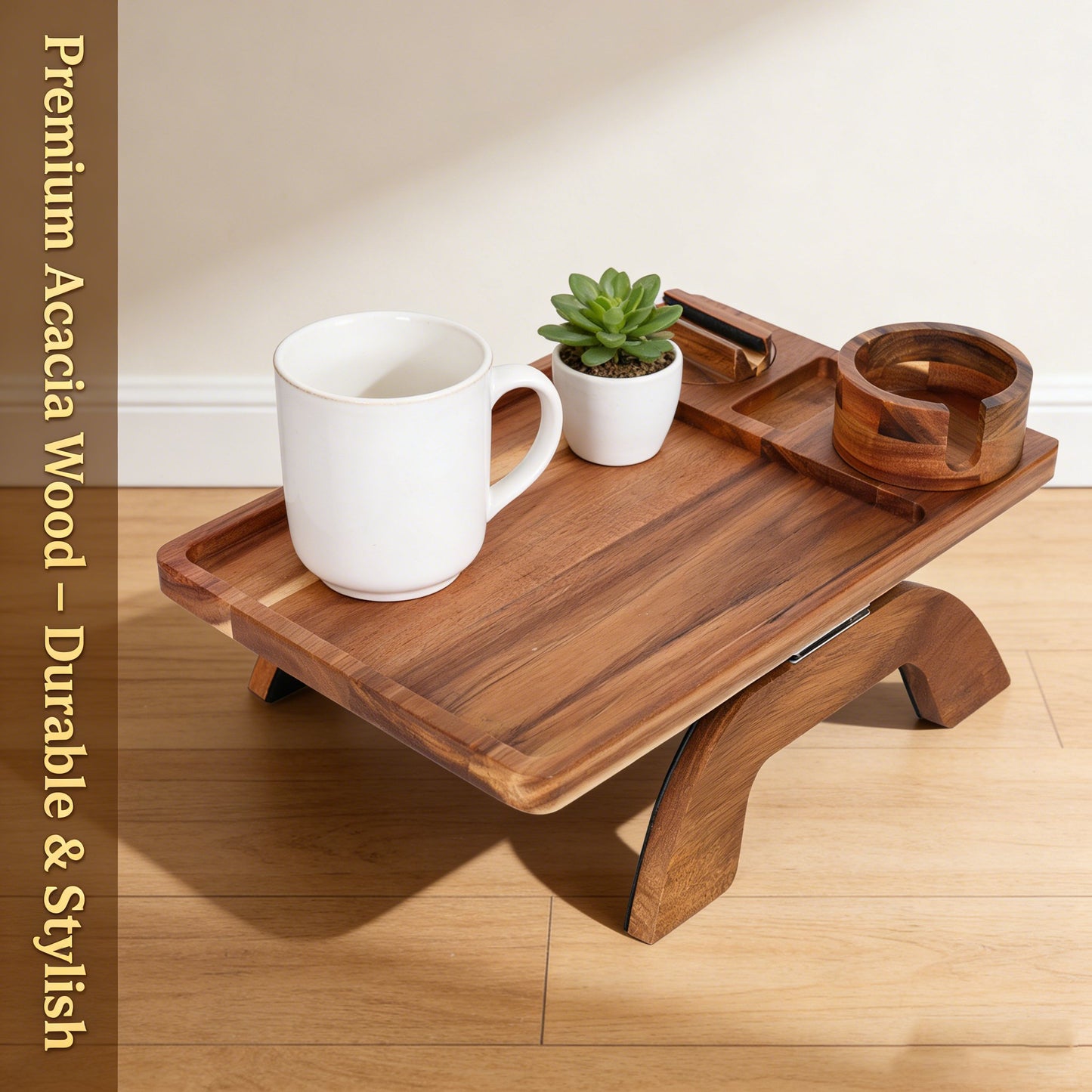 3-in-1 Couch Cup Holder Tray – The Ultimate Sofa Armrest Organizer