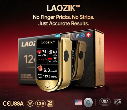 🩸Health America Subsidized Product | LaozikTM Professional 12in1 Glucose & Vital Signs Monitor-Painless, Fast, Precise& FDA-Backed(Made in California, USA)