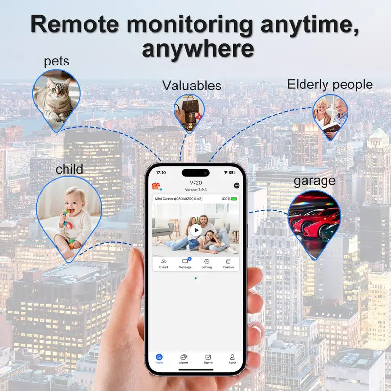 Indoor Security Camera Wireless Camera Hidden Spy Camera for Home Use, Mini Security Wireless WiFi Camera