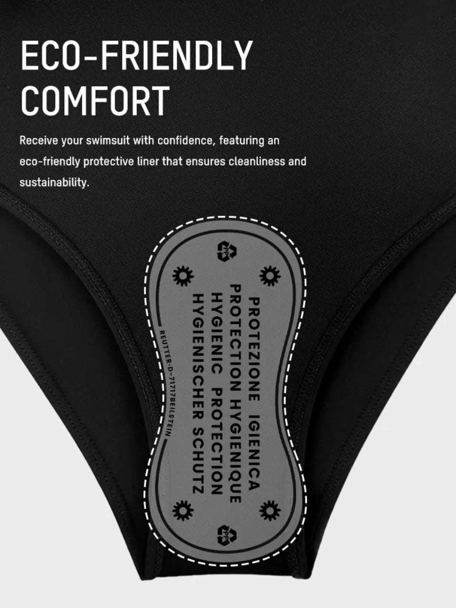 High Waisted Tummy Control Color Block Bikini Sets