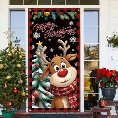 🎉🎉Happy Christmas Door Banner(35.4x70.8in)