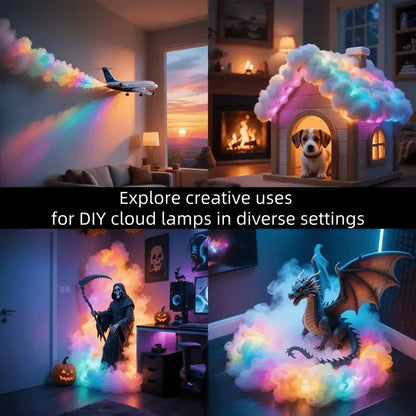 LED Cloud Light with Music Rhythm, DIY Thundercloud Night Light for Bedroom & Gaming Room - USB Powered, Vibrant Glow