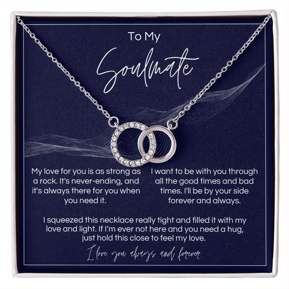 To My Soulmate - Strong As A Rock - Interlocked Rings - Dark Card