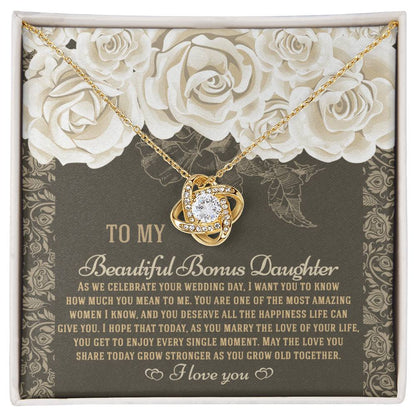 Bonus Daughter - Grow Old Together - Love Knot Necklace