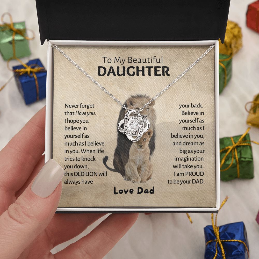 My Beautiful Daughter - Old Lion - Love Knot Necklace