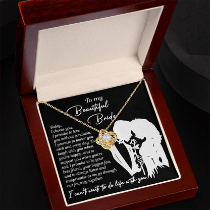 Bride - I Choose You - Love Knot Necklace