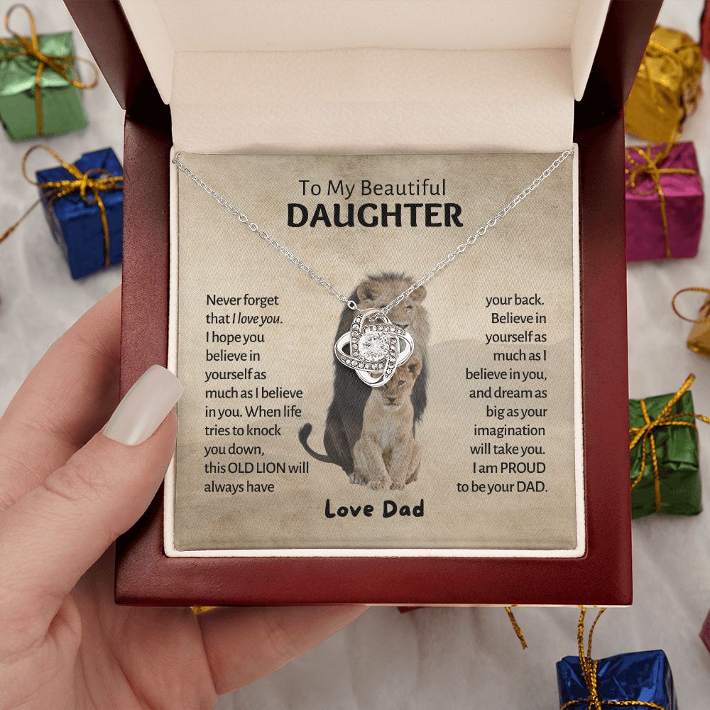 My Beautiful Daughter - Old Lion - Love Knot Necklace