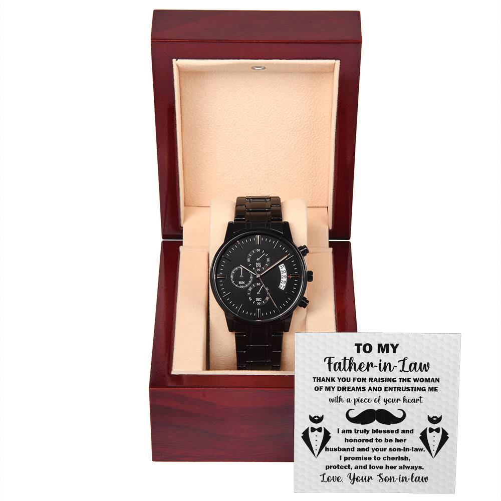 Father-in-Law - Thank You For - Metal Chronograph Watch