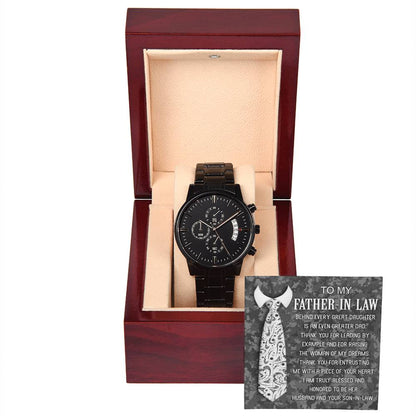 Father-In-Law - Truly Blessed - Metal Chronograph Watch