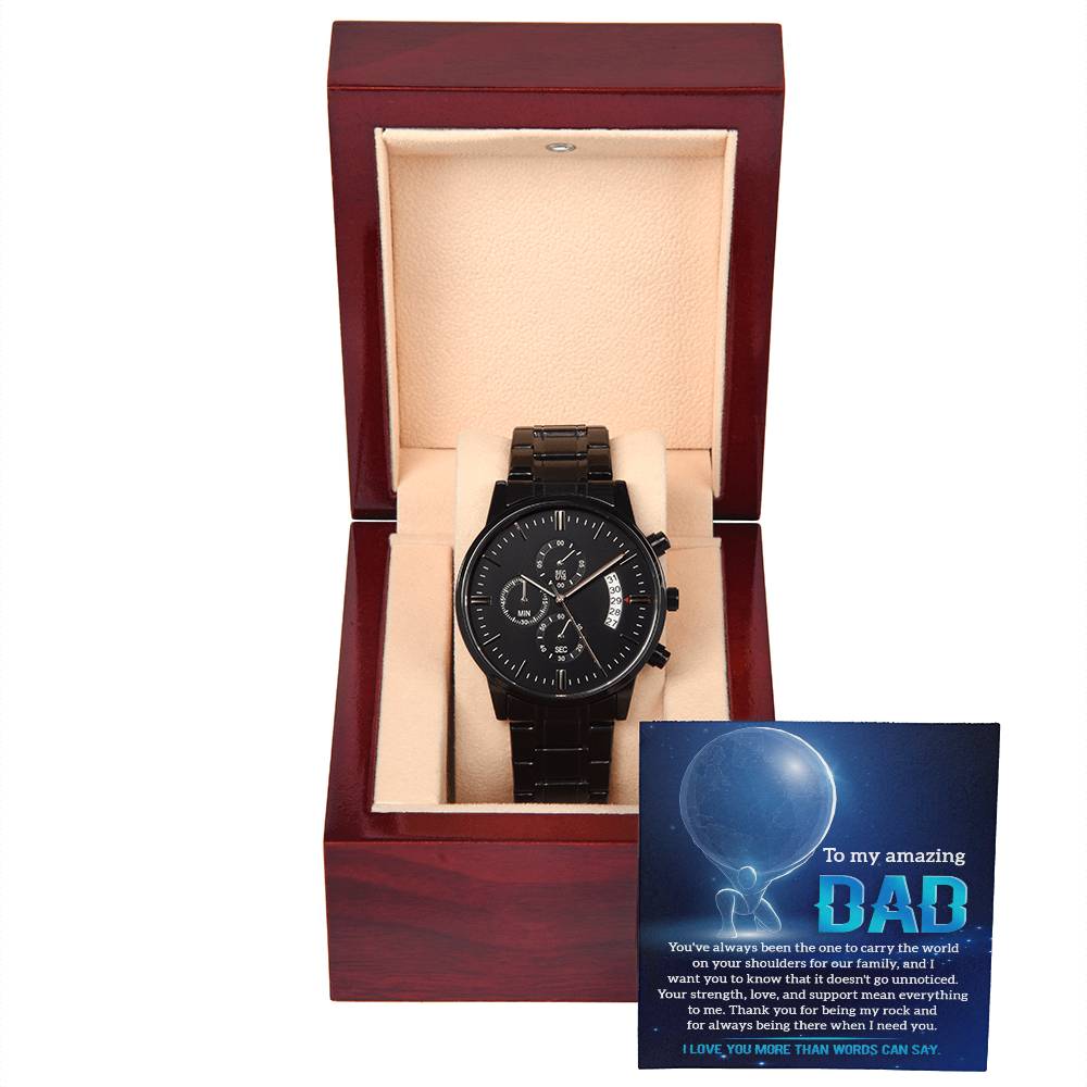 Dad - Black Chronographic Watch