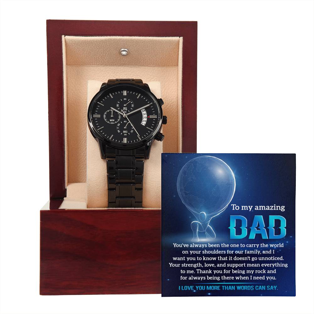 Dad - Black Chronographic Watch