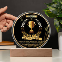 Acrylic Circle with Wooden Base