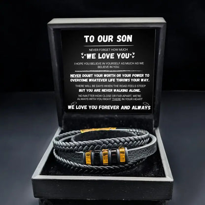 To My Son - Never Alone - Braided Bracelet