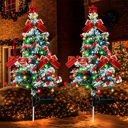 🎄Solar-powered cedar tree lamp, in-ground decorative light for courtyards, gardens, and lawns🎄
