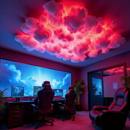 LED Cloud Light with Music Rhythm, DIY Thundercloud Night Light for Bedroom & Gaming Room - USB Powered, Vibrant Glow
