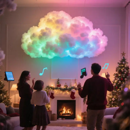LED Cloud Light with Music Rhythm, DIY Thundercloud Night Light for Bedroom & Gaming Room - USB Powered, Vibrant Glow